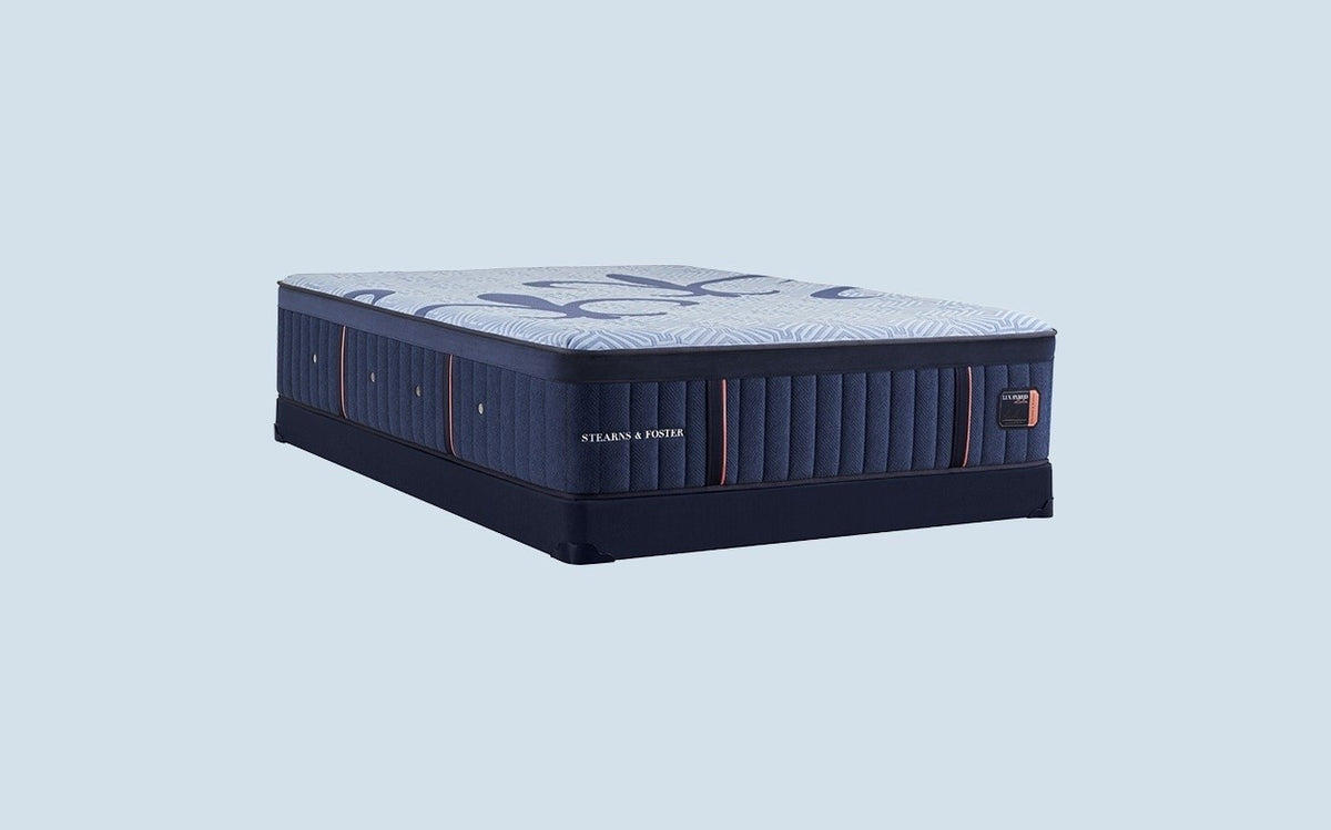 Stearns & Foster mattress on a five-inch flat foundation for illustration; mattress sold separately