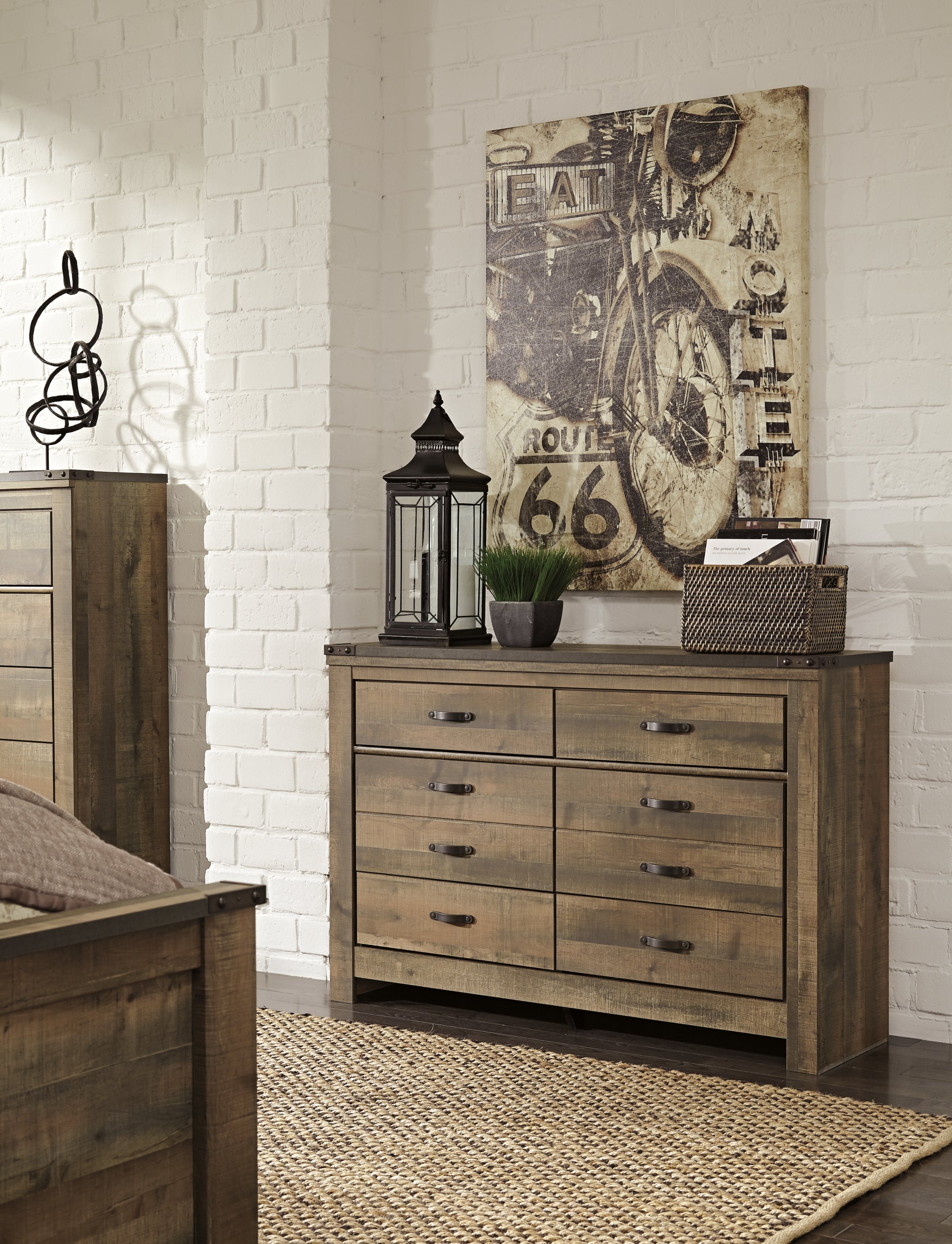 Ashley Trinell Distressed Brown 6-Drawer Dresser