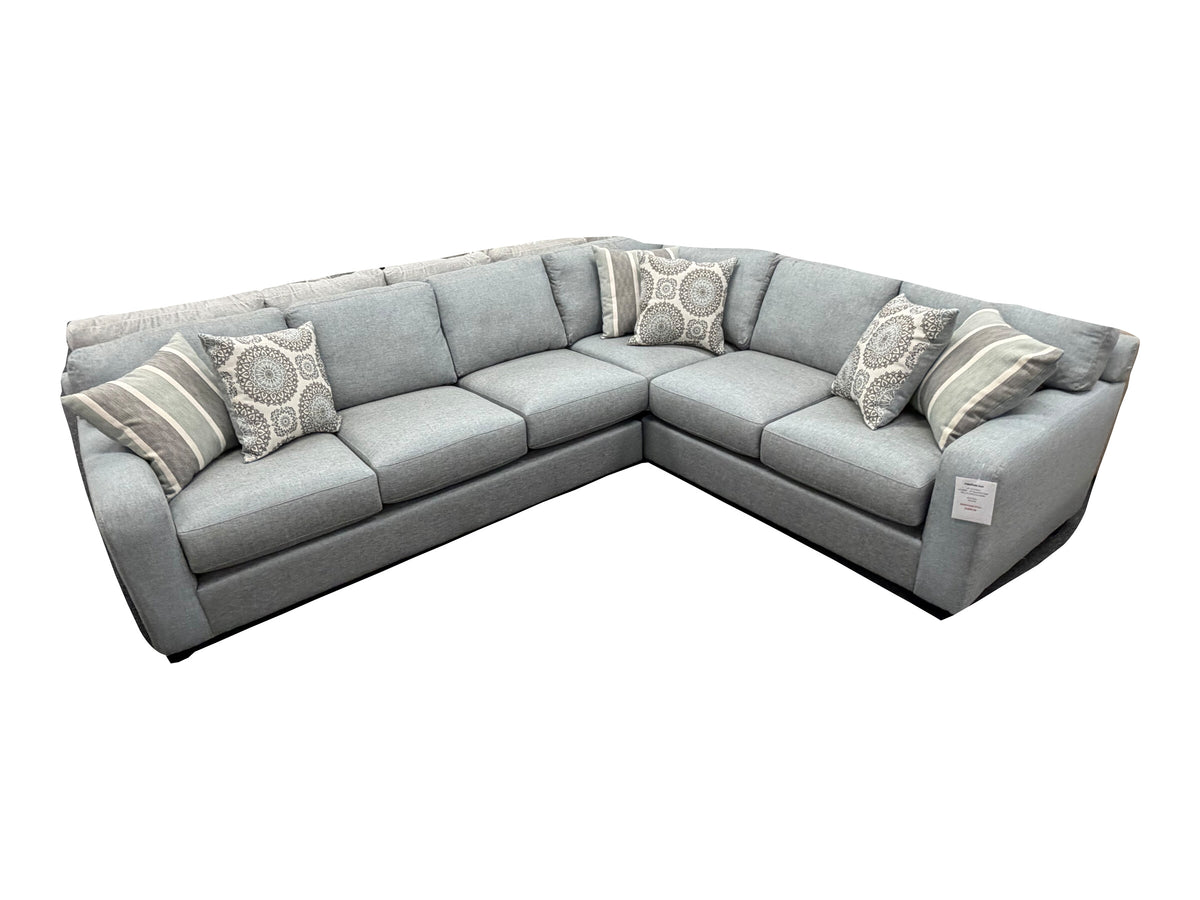 Woodhaven Grande Mist 2-Piece Sectional — actual floor photograph isolated on white