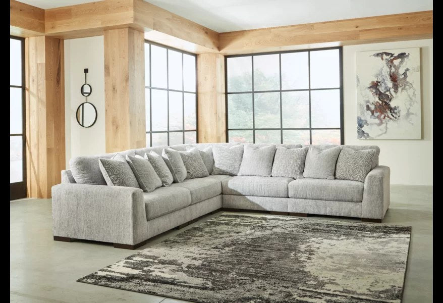 Ashley Furniture Ashley Regent Park 5-Piece Sectional - Light Gray Fabric