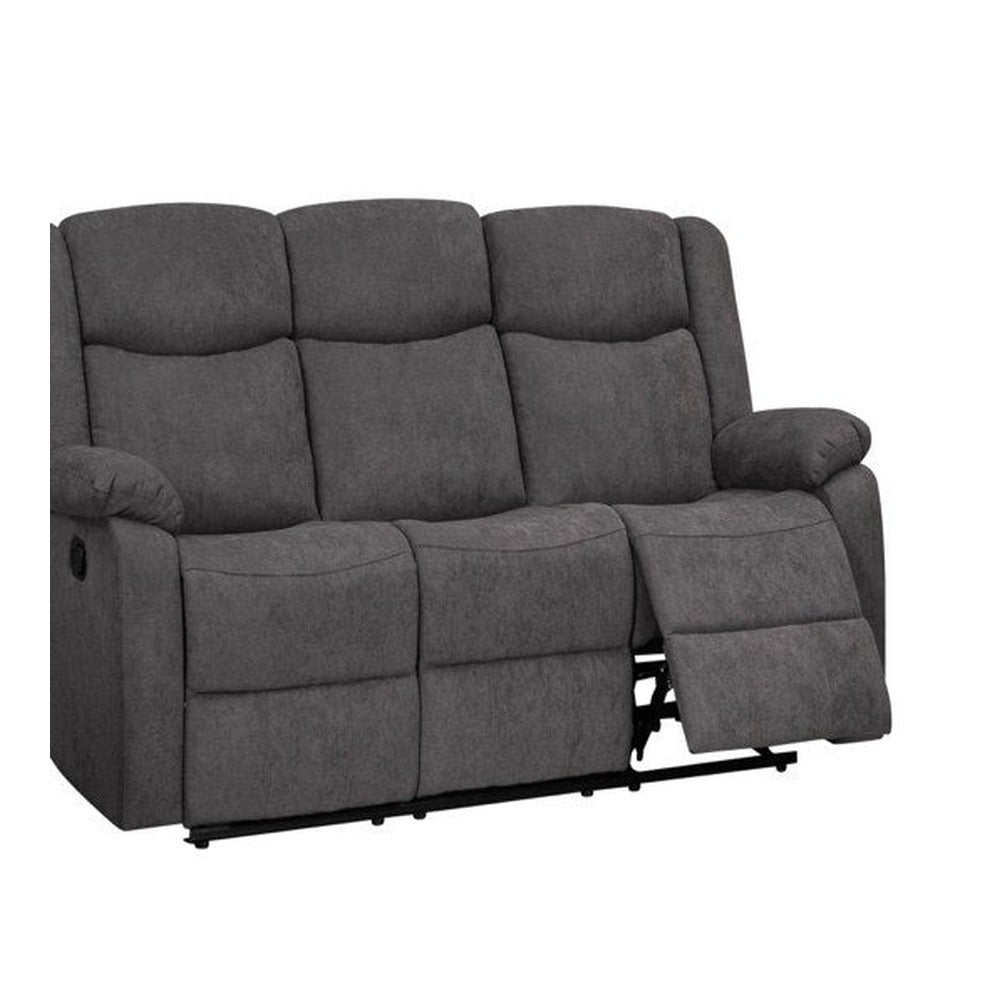 Lifestyle Furniture Cosmo Dark Gray Fabric Manual Reclining Sofa