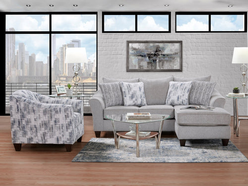 Affordable Furniture 7803 Split Ash Cadet Blue Pattern Accent Chair