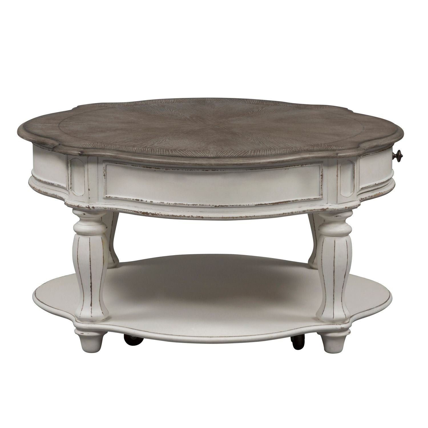 Liberty Furniture White and Gray Oval Cocktail Table — image 2