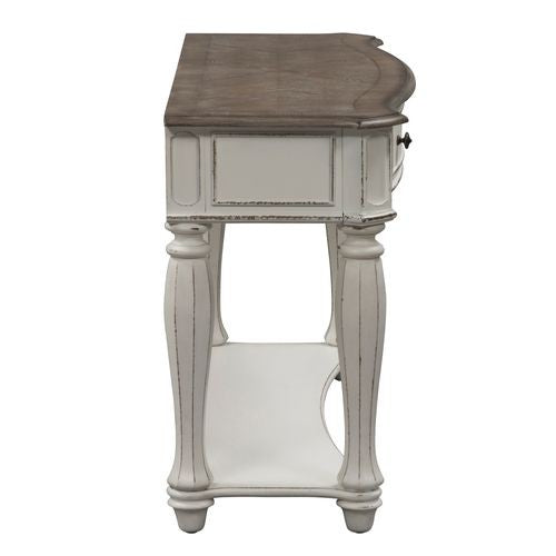 Liberty Furniture Cream and Brown Sofa Table — image 2