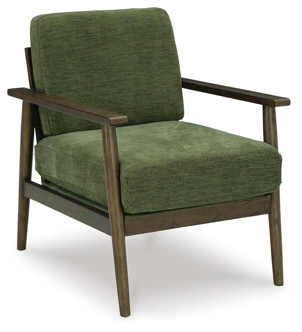 Ashley Furniture Bixler Olive Green Wood Arm Chair
