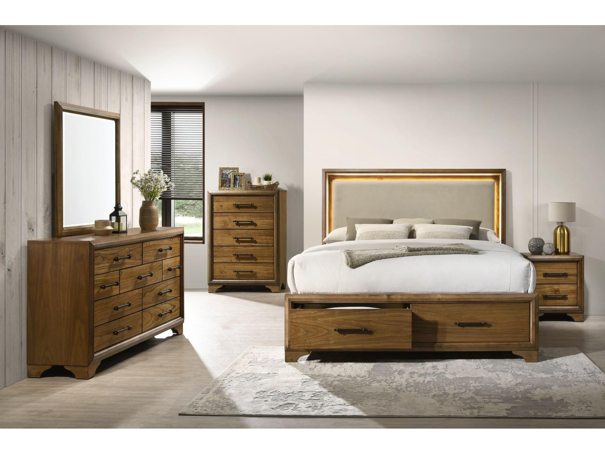 Elements International Harmony Warm Brown Wood Chest