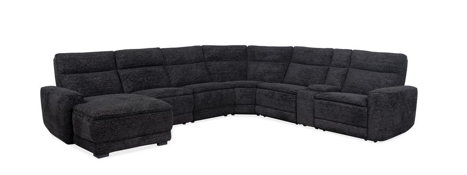 Cheers Dark Gray 6-Piece Triple Power Reclining Sectional w/ Ottoman