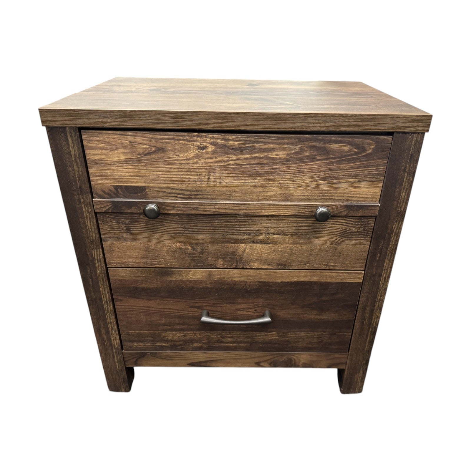 Lifestyle Furniture C8100 Rustic Dark Brown 2-Drawer Nightstand