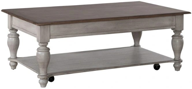 Liberty Furniture Gray and Brown Rectangular Cocktail Table — image 2