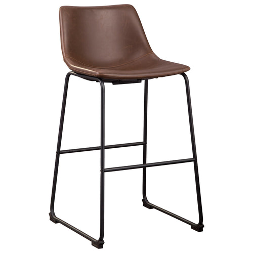 Ashley Furniture Centiar Brown Faux Leather Pub Height Bar Stool