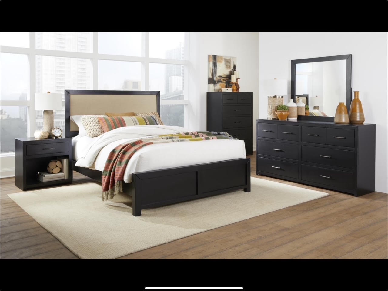 Progressive Furniture Diego 7-Piece King Bedroom Set - Black