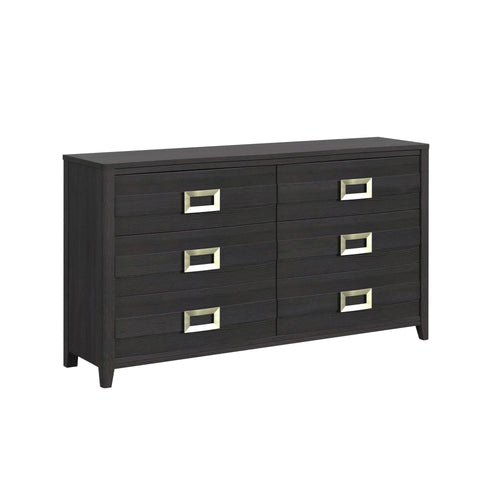 Elements International Tobias Black 6-Drawer Dresser
