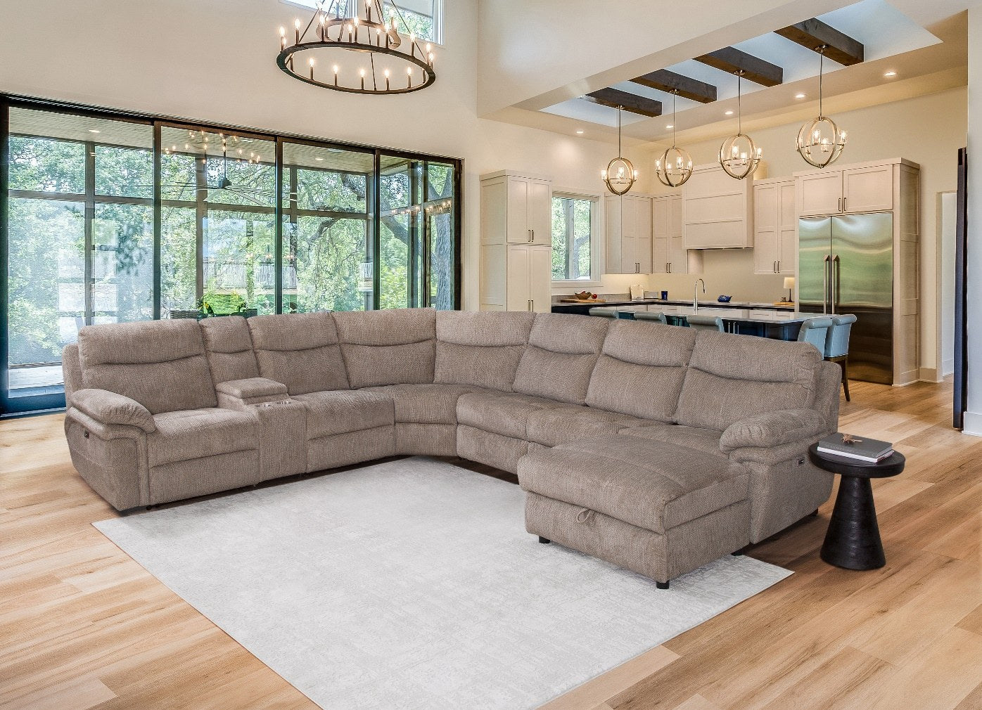 Behold BI7661 Driftwood 6-Piece Power Reclining Sectional