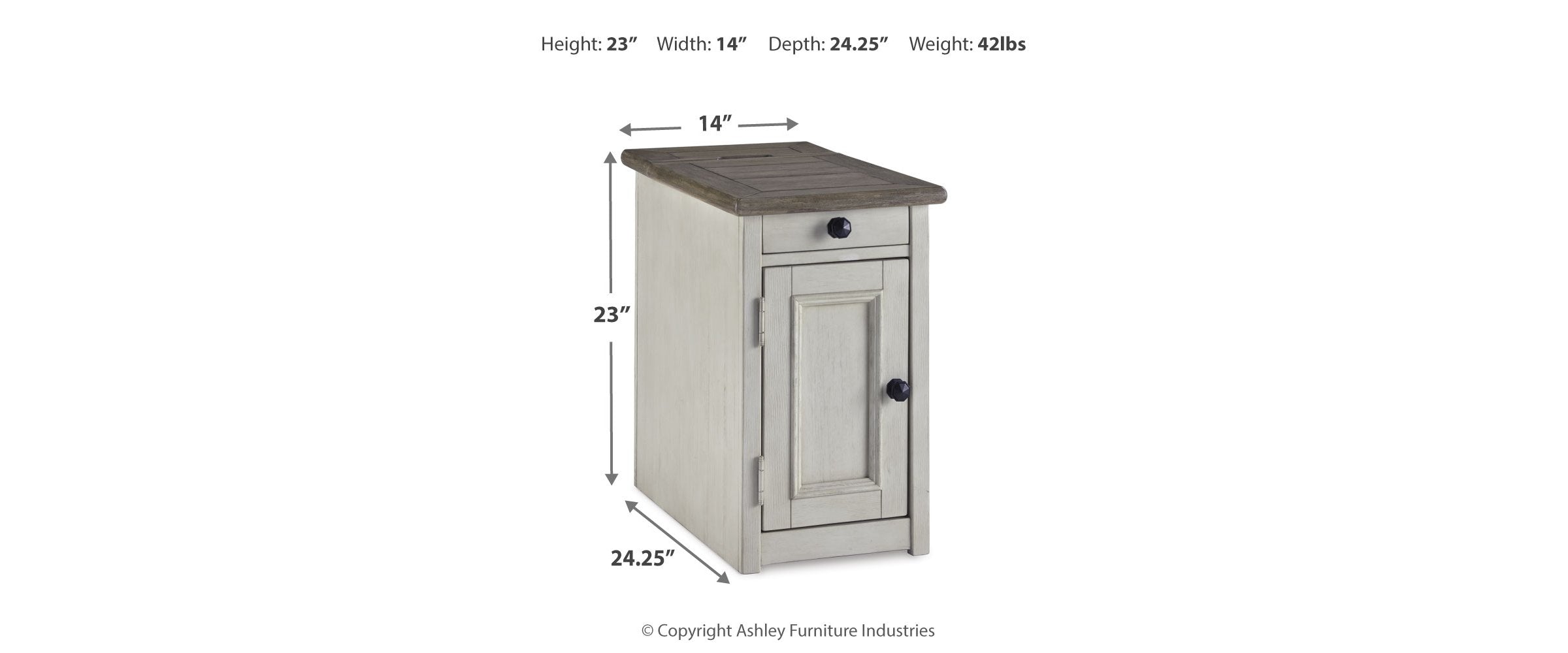 Bolanburg Chairside End Table with USB Ports & Outlets