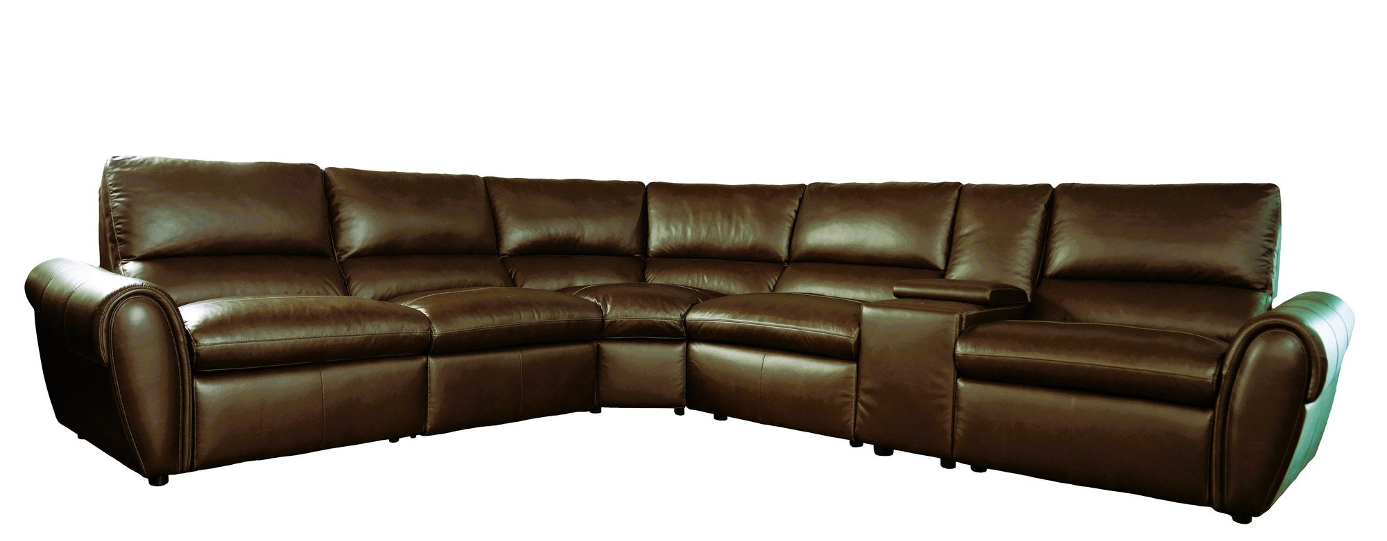 Futura US17001 Dual Power Leather Sectional Set - Camel Brown