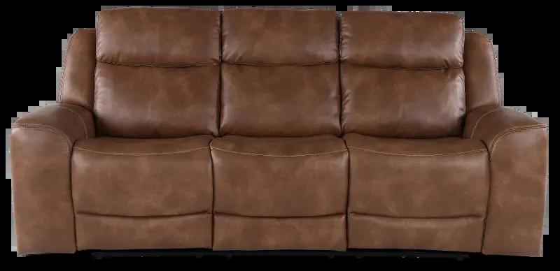 Corinthian Montana Mocha Power Reclining Sofa with Console