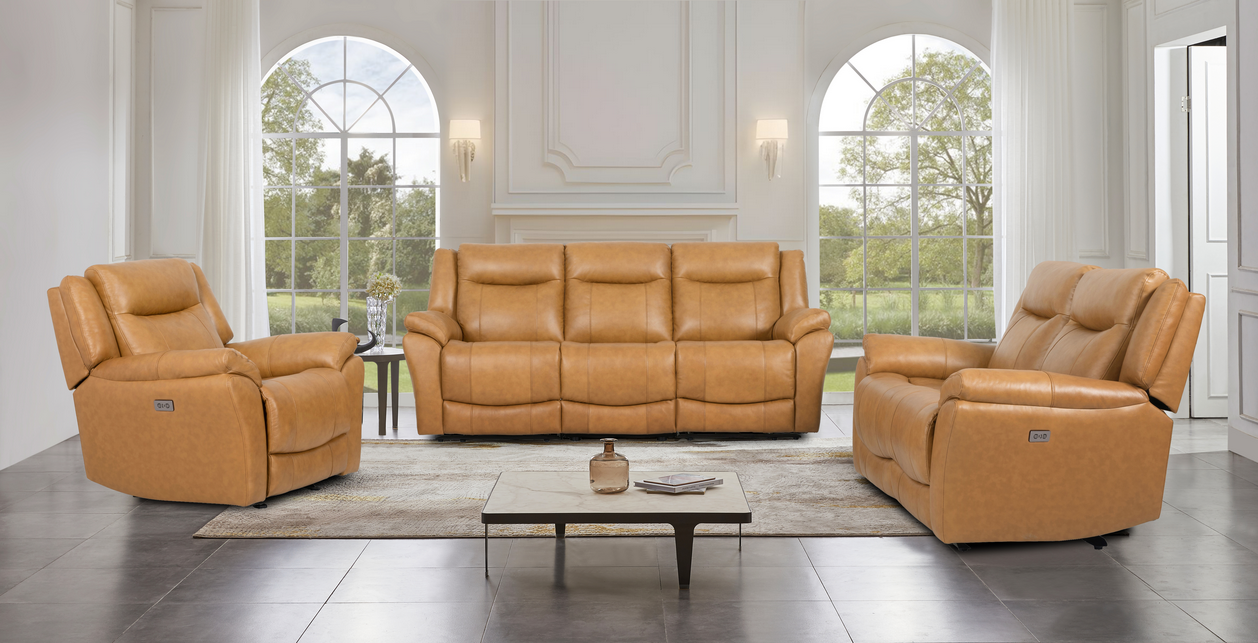 Cheers Madrid Canyon U70732 4-Piece Power Reclining Sectional - Madrid Canyon Leather