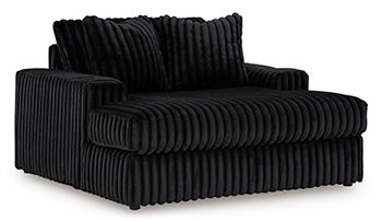 Ashley Furniture Midnight-Madness Black Ribbed 5-Piece Sectional Set