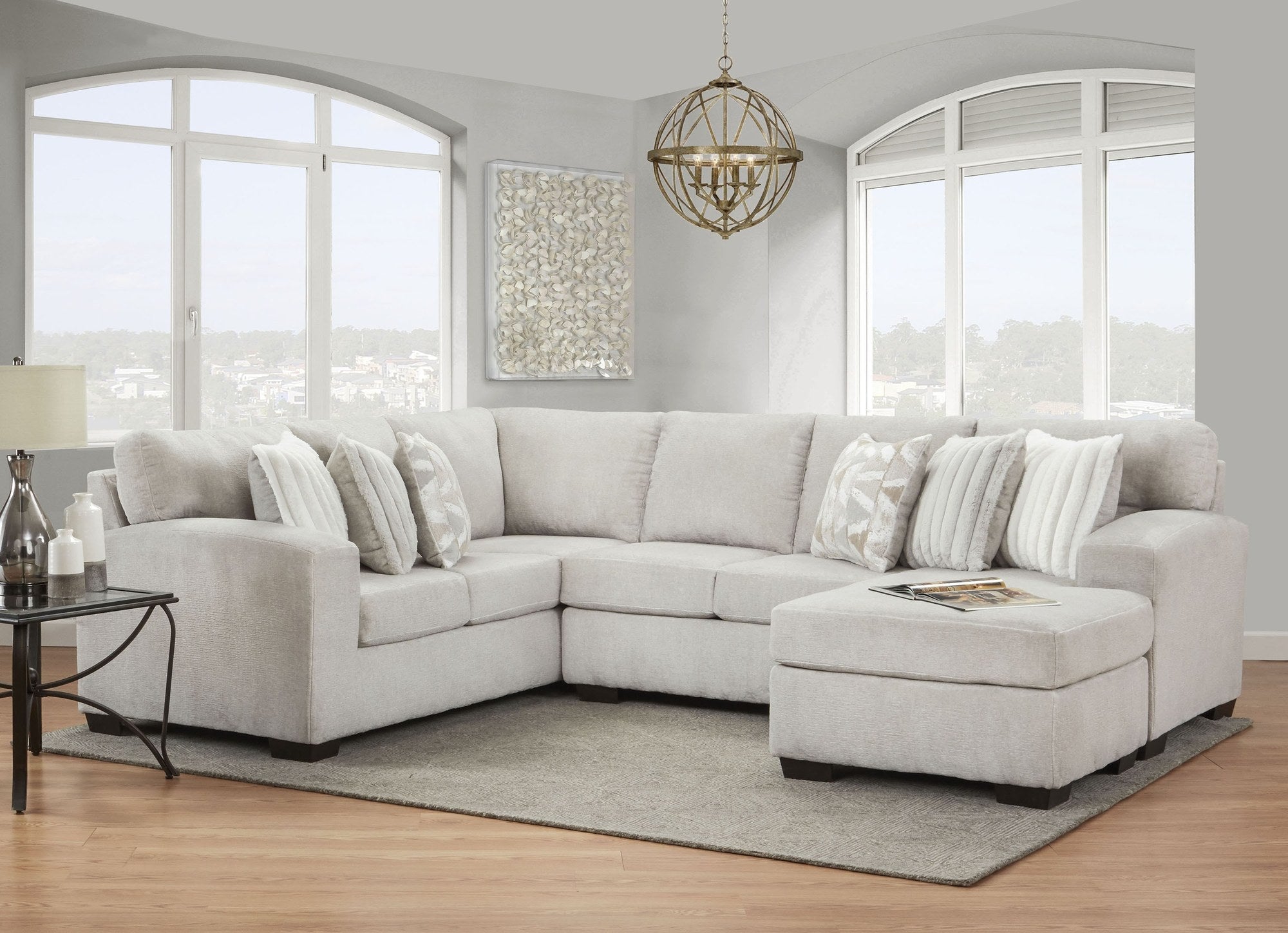 Affordable Furniture Posh Dove 5-Piece Sectional Set - Dove