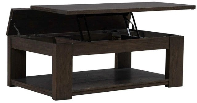 Liberty Furniture Dark Brown Lift-Top Cocktail Table — image 2