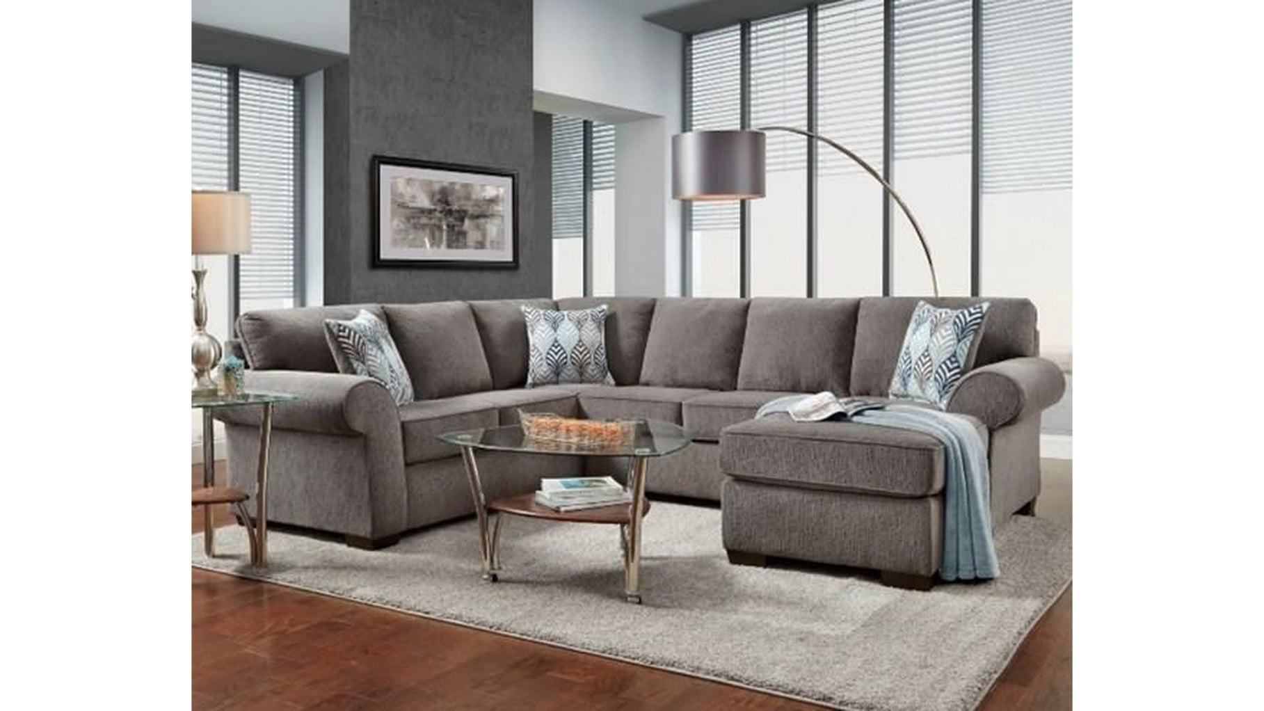 Affordable Furniture 3051 Smoke Sectional