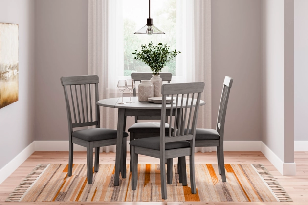 Ashley Hammis Light Gray Slat Back Side Dining Chair