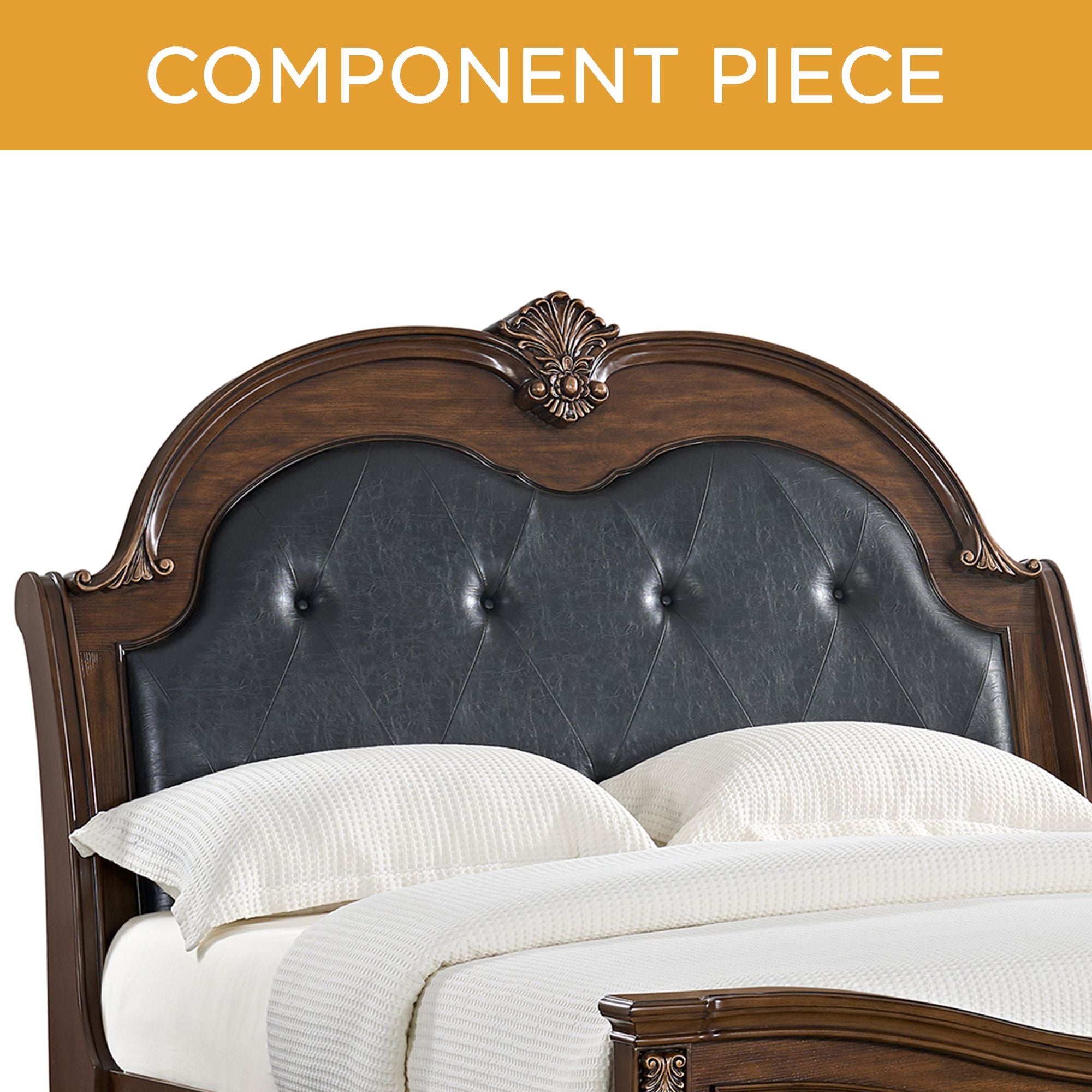 Elements International Cadenza Brown king bed