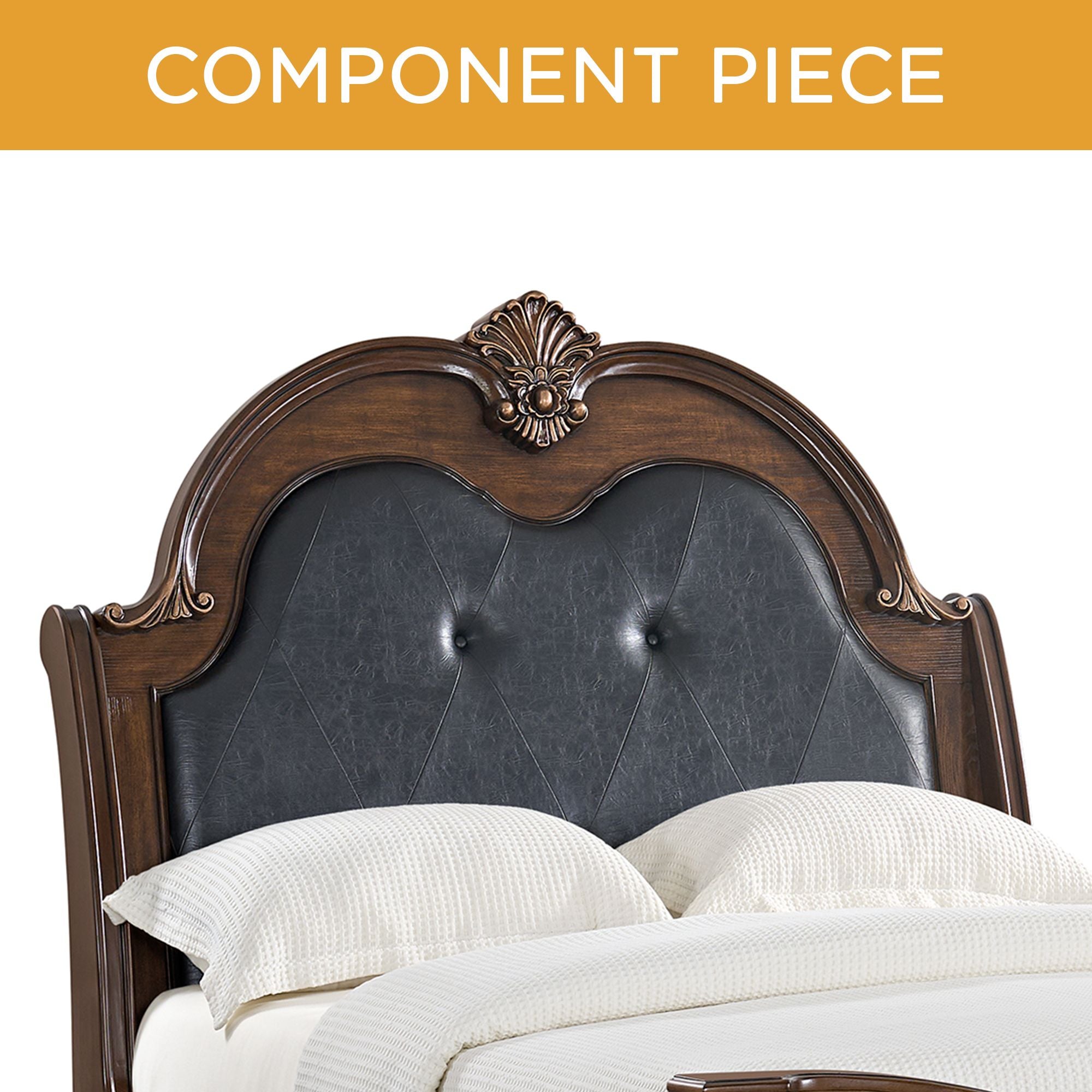 Elements International Cadenza Brown queen bed
