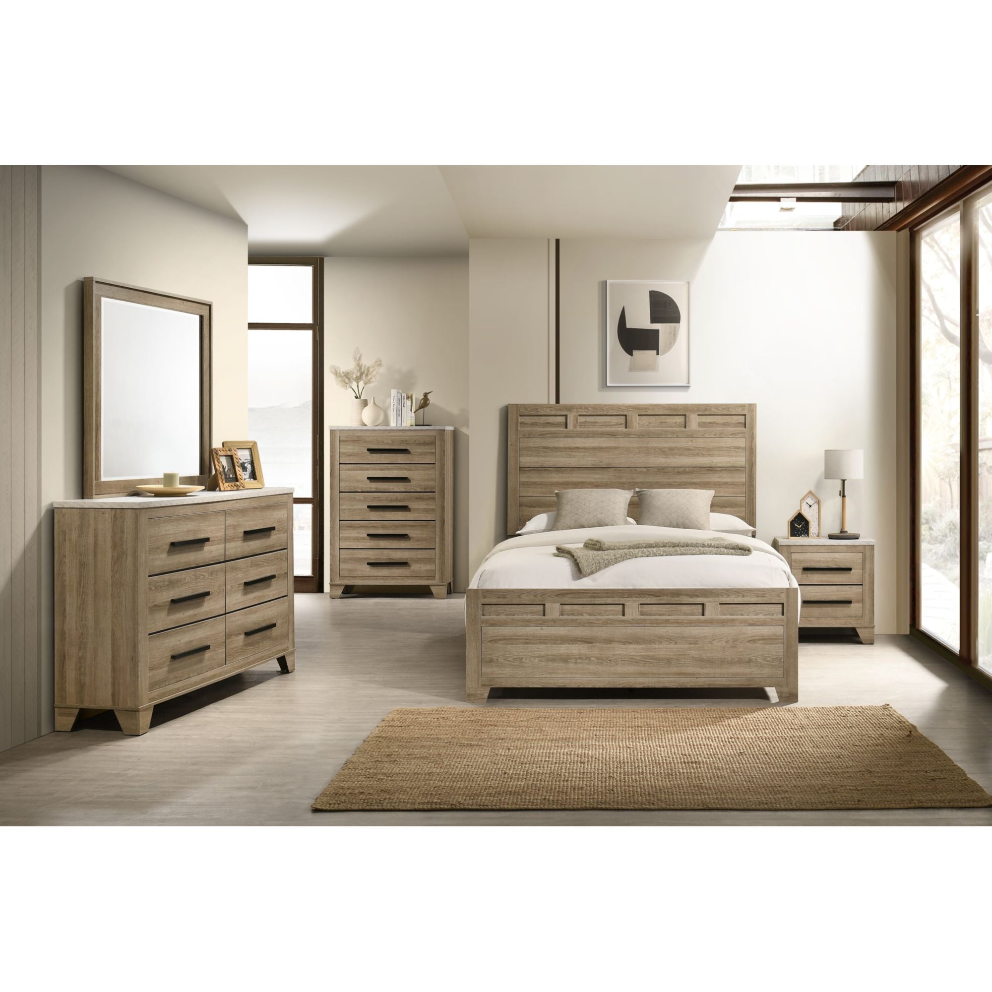 Elements International Caro Natural king bed