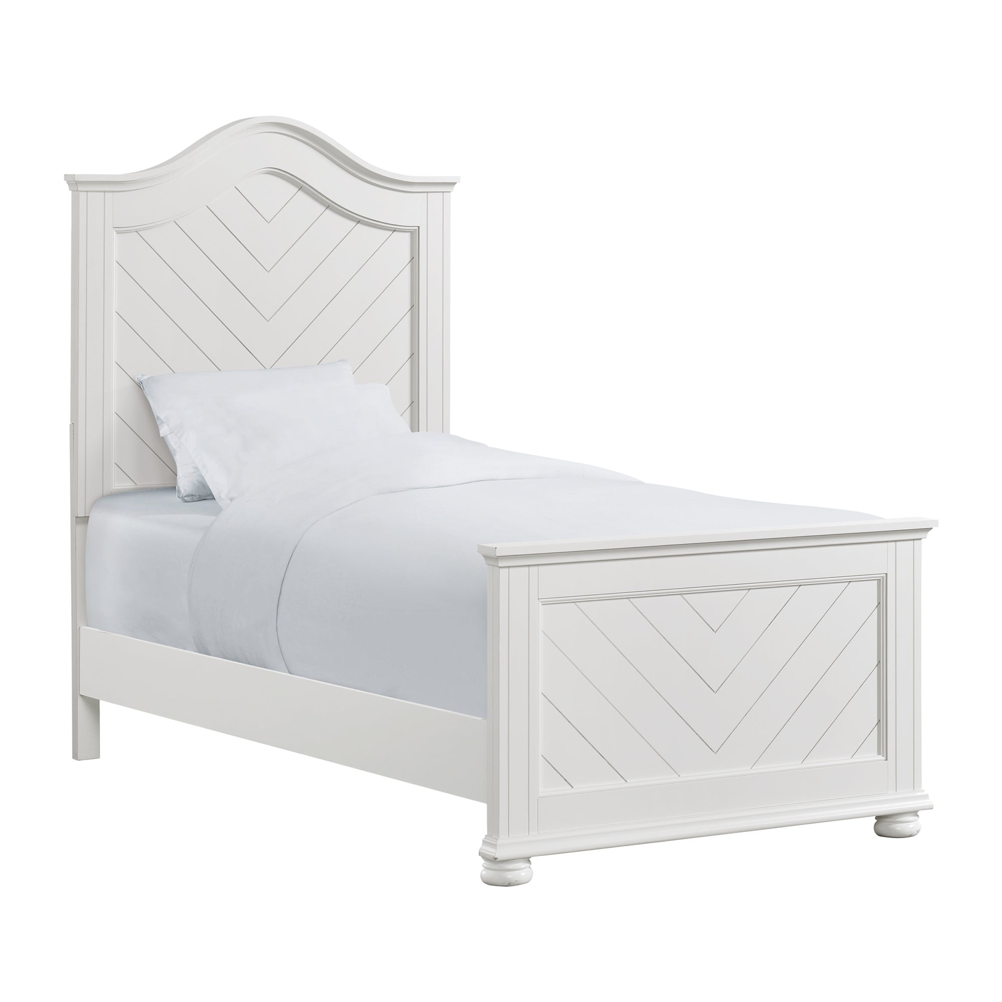 Elements International Kona White twin bed