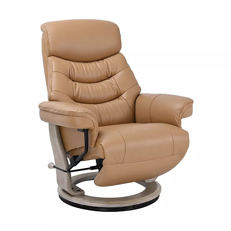 Benchcraft 7860 Tan Leather Swivel Recliner