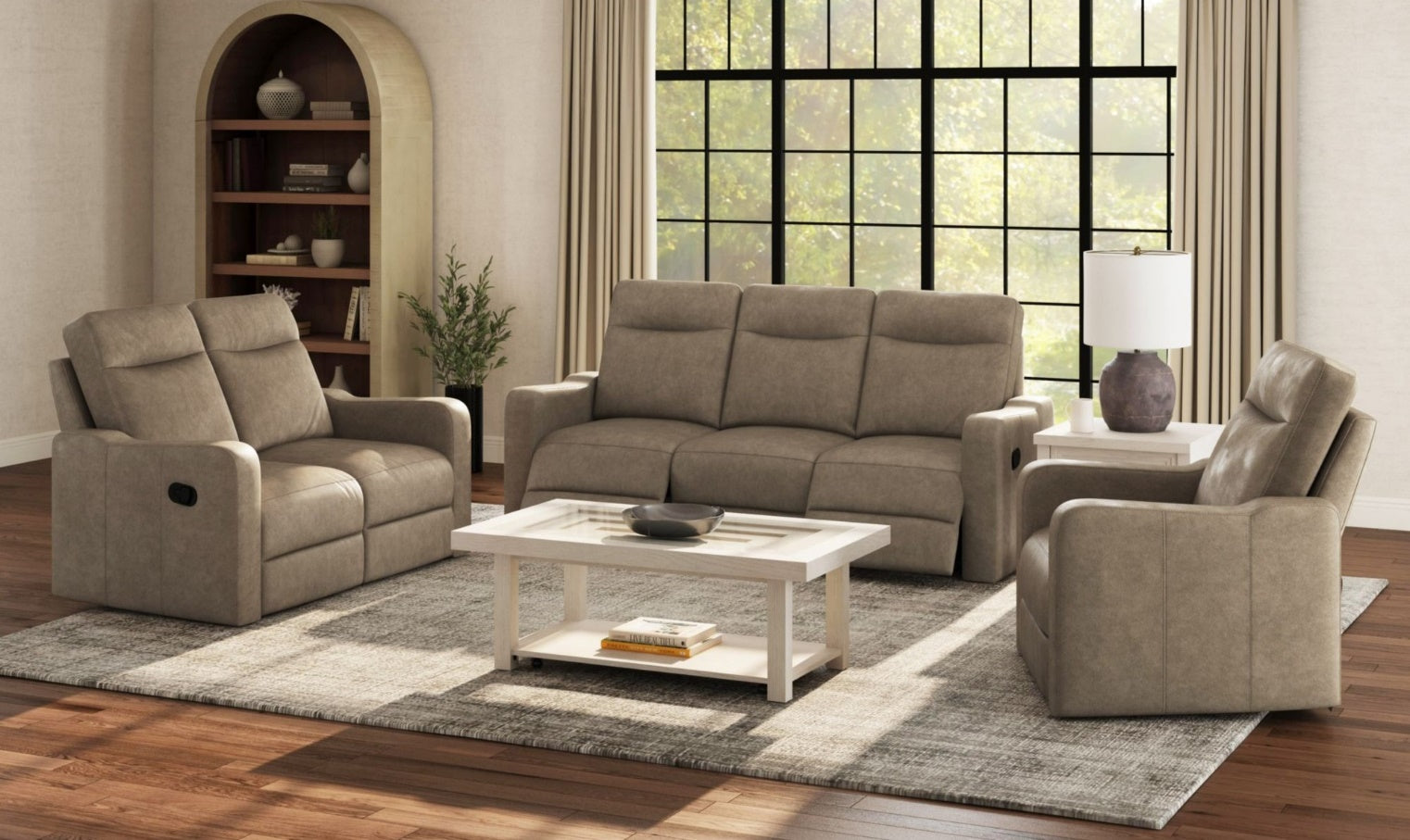 Elements International Stinger Beige Recliner