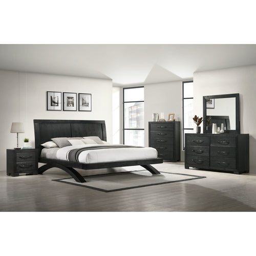 Elements International Allan B3410 Charcoal 2-Drawer Nightstand