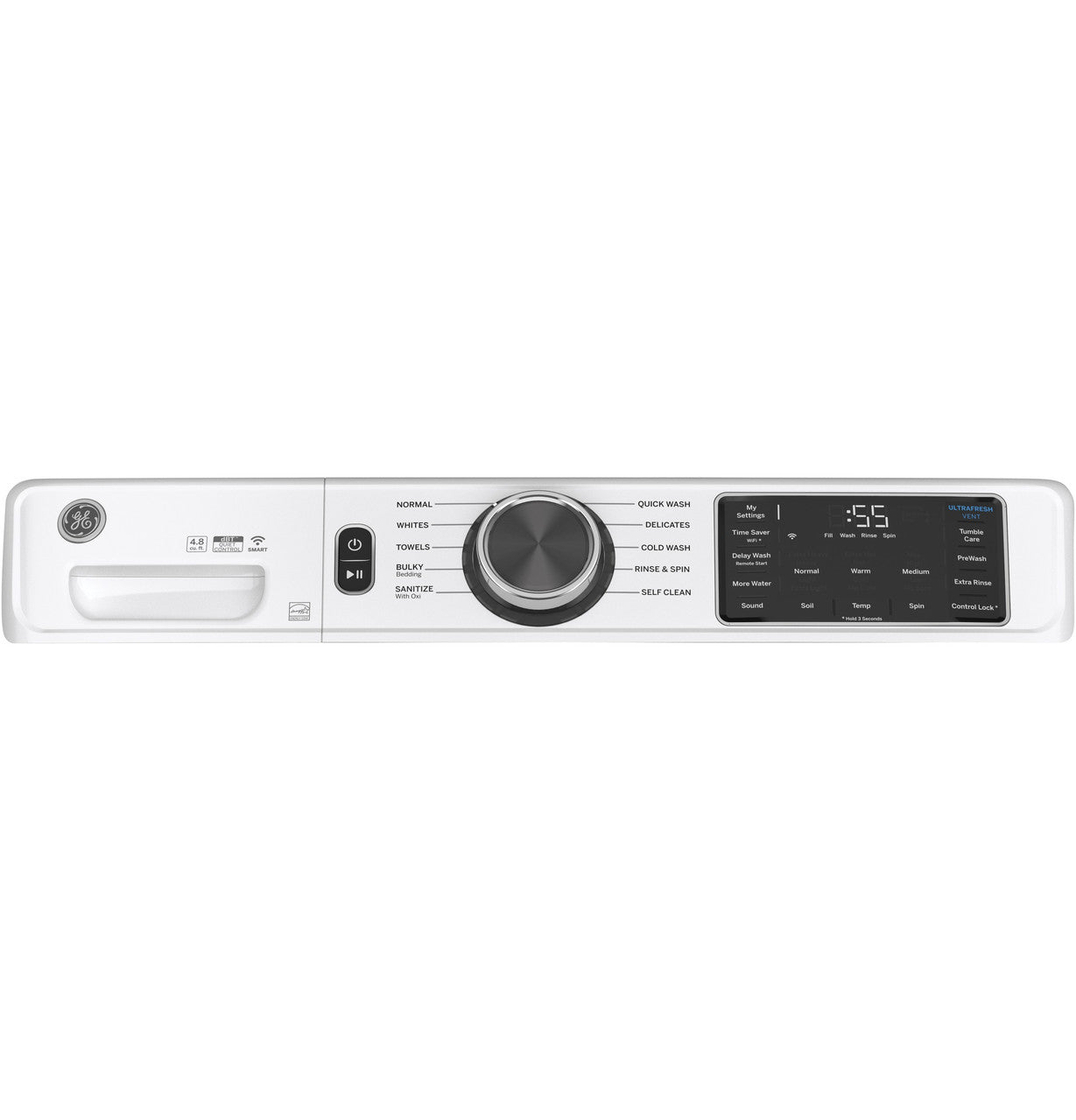 GE Appliances 4.8 Cu. Ft. Front Load Washer - White — view 3