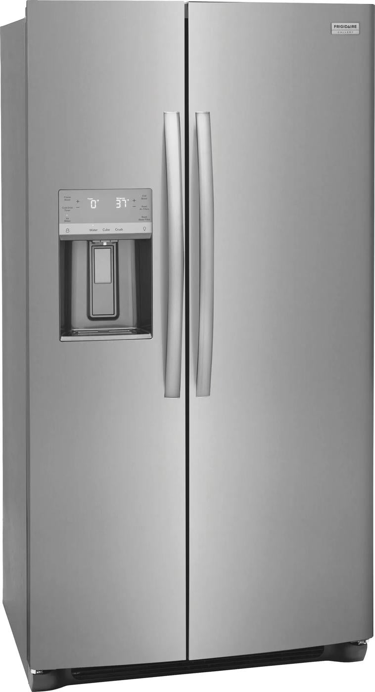 Frigidaire Gallery GRSS2652AF stainless side-by-side refrigerator, exterior view