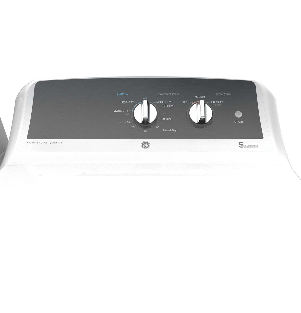 GE Appliances 27 Inch Electric Dryer - White — image 2
