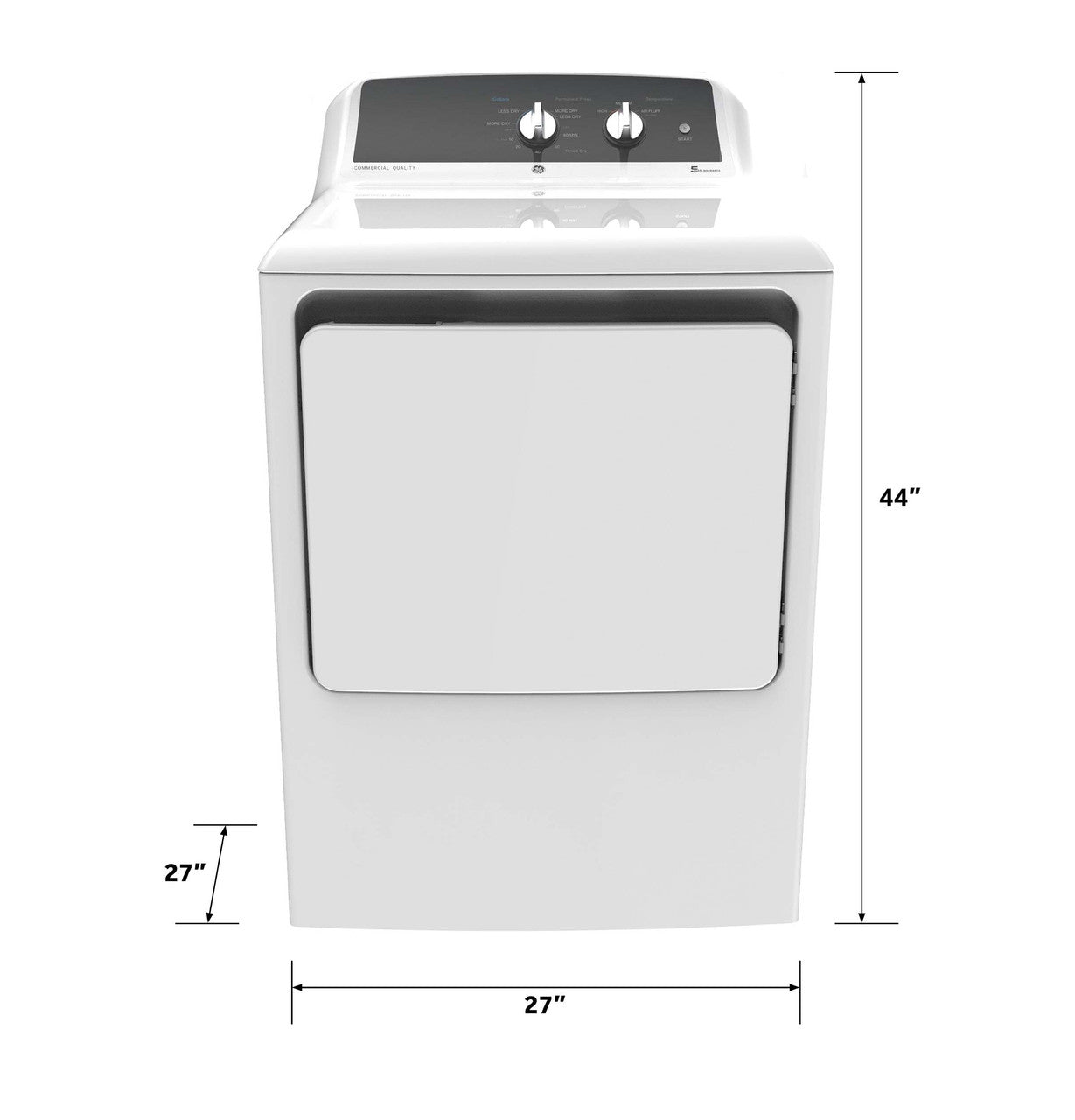 GE Appliances 27 Inch Electric Dryer - White — image 3