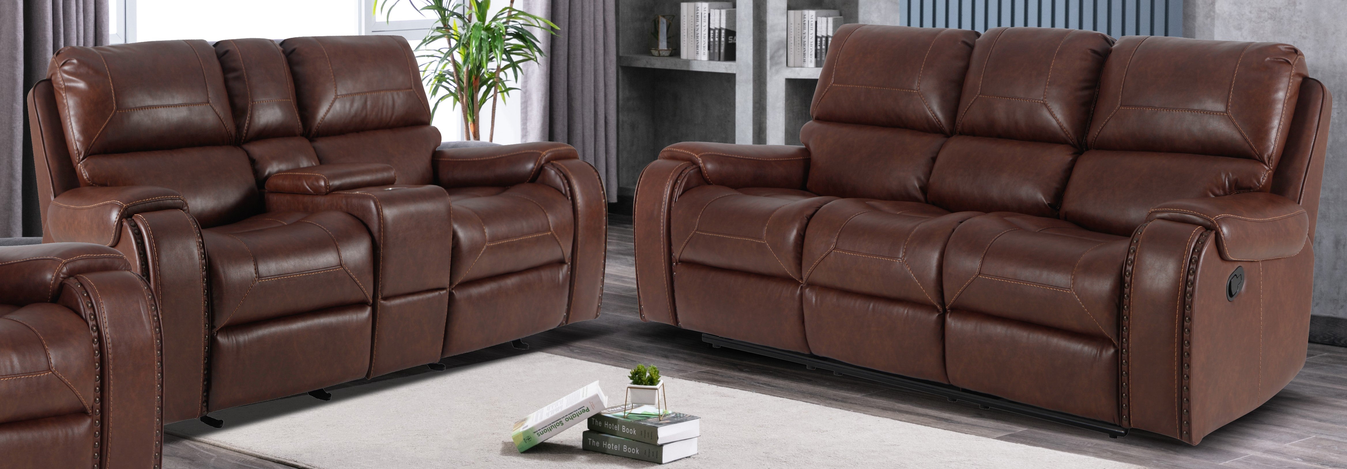 Alexandra Home H317-398 Brown Reclining Sofa