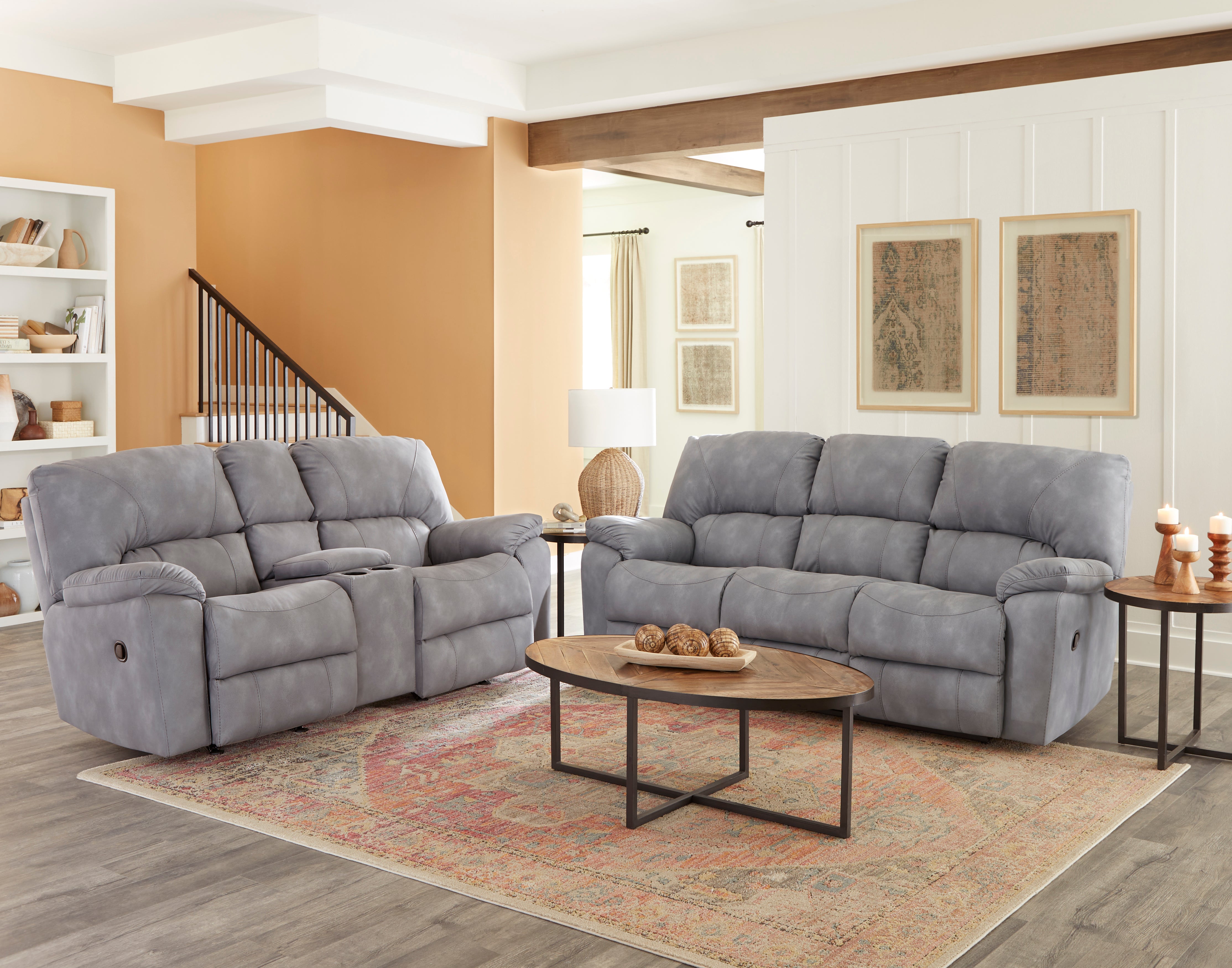 HomStyle Furniture Home Stretch 204 Gray Reclining Sofa