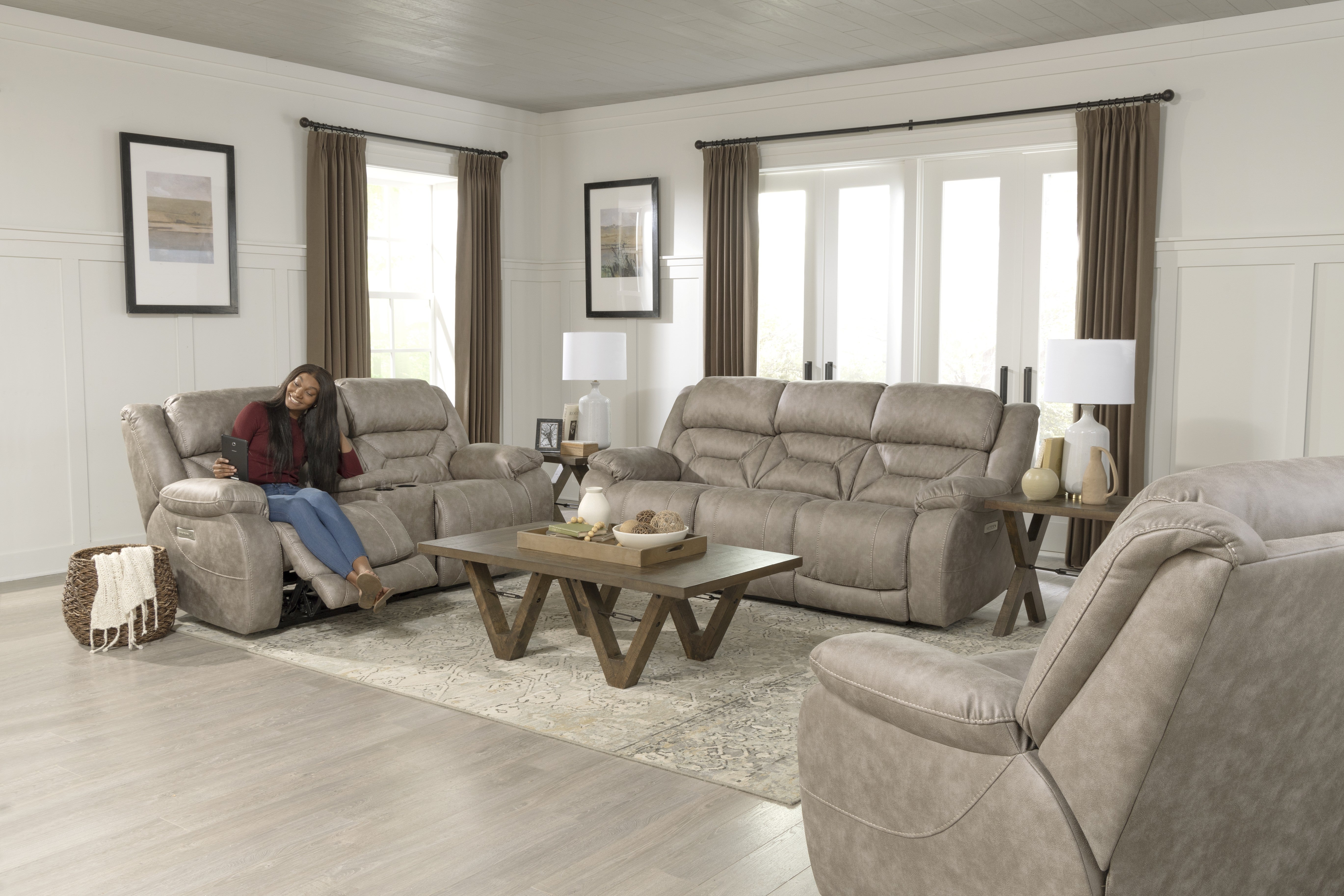 Homestretch 223 Fog Triple Power Recliner