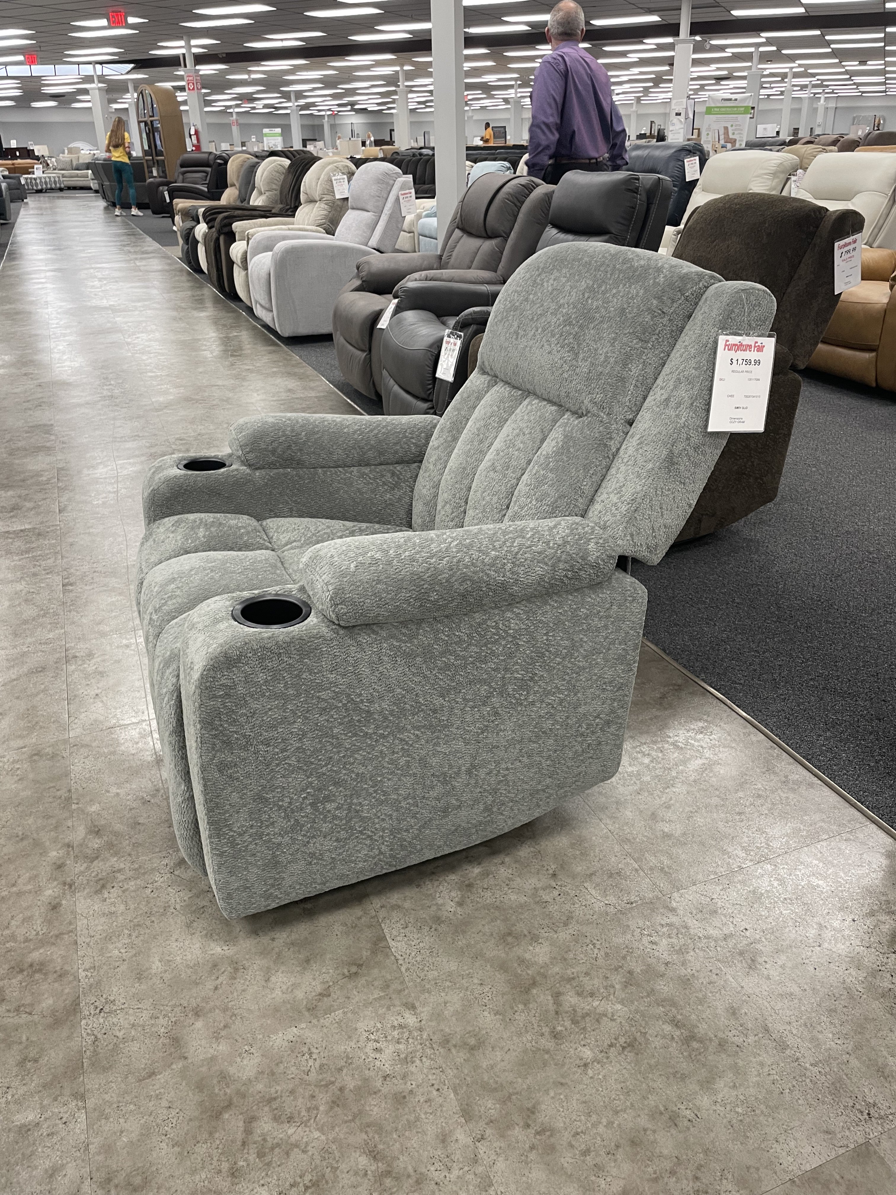 Cheers Light Gray Fabric Swivel Glider Recliner — image 9