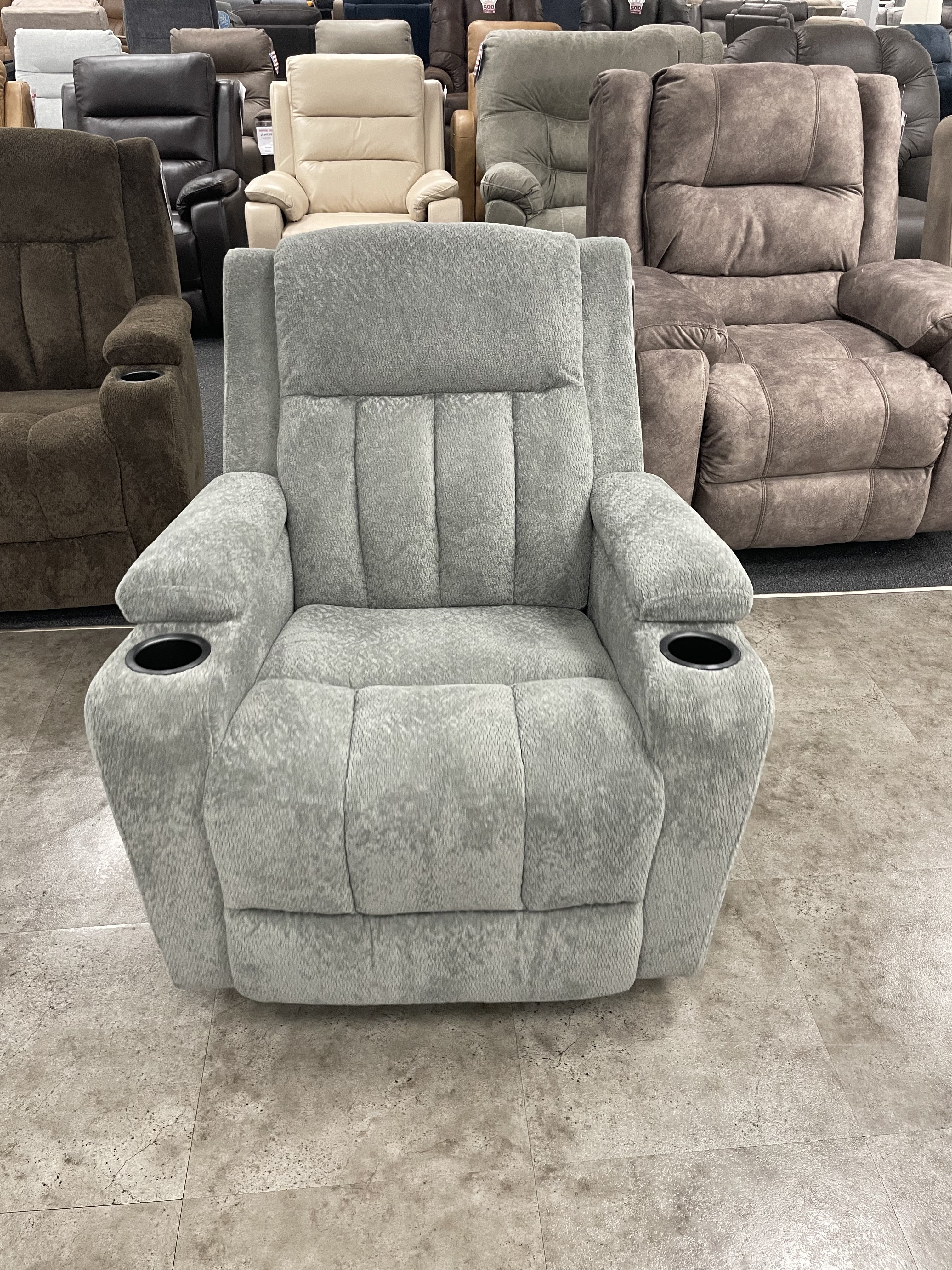 Cheers Light Gray Fabric Swivel Glider Recliner — image 12
