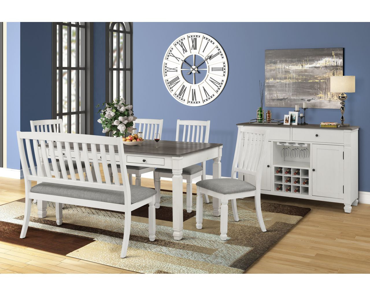 Lifestyle Furniture C1735D White & Gray 5-Piece Dining Set