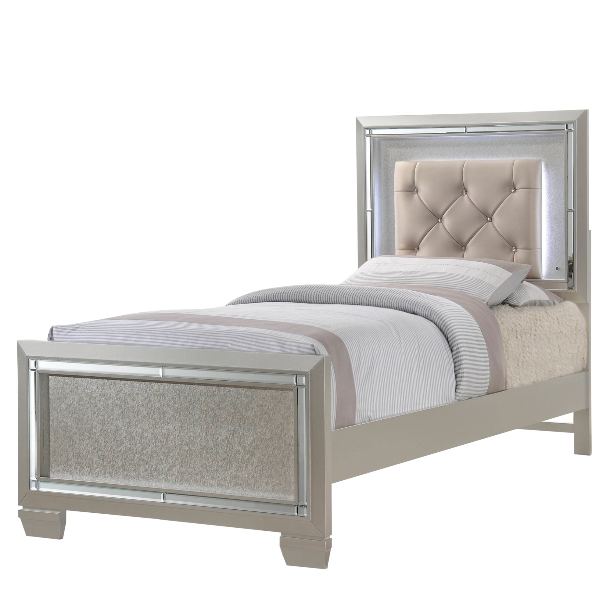 Elements International Platinum Champagne twin bed
