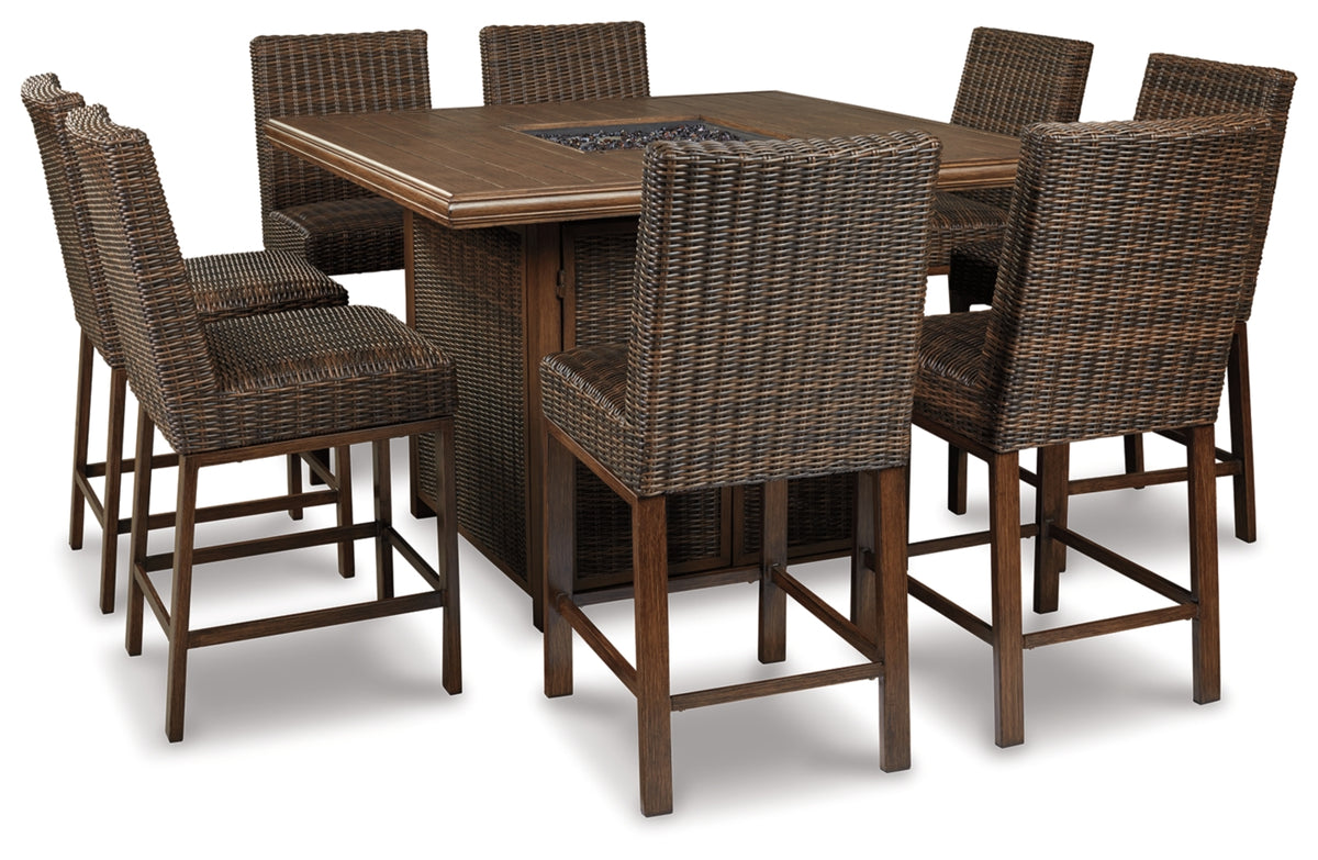 Ashley Paradise Trail Bar Table with Fire Pit