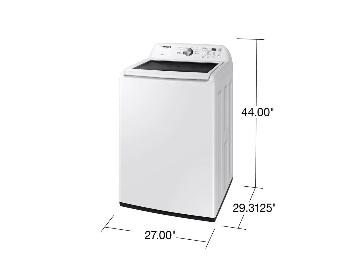 Samsung WA45T3200AW washer dimensions: 27 inches wide, 44 inches high, 29 5/16 inches deep
