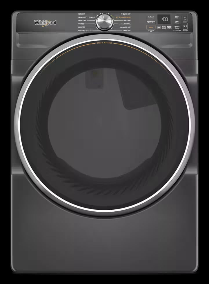 Whirlpool WED6720RU electric dryer, Volcano Black front view # finish_volcano black