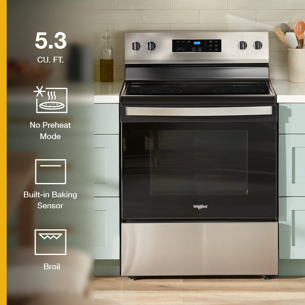 Whirlpool 5.3 Cu. Ft. Electric Range (WFES3030RS) - Stainless Steel