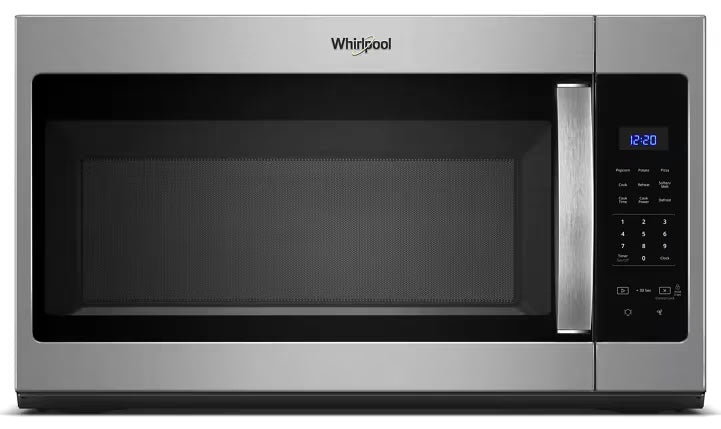 Whirlpool WMH31017HS and WMH31017HZ over-the-range microwave, stainless exterior front view