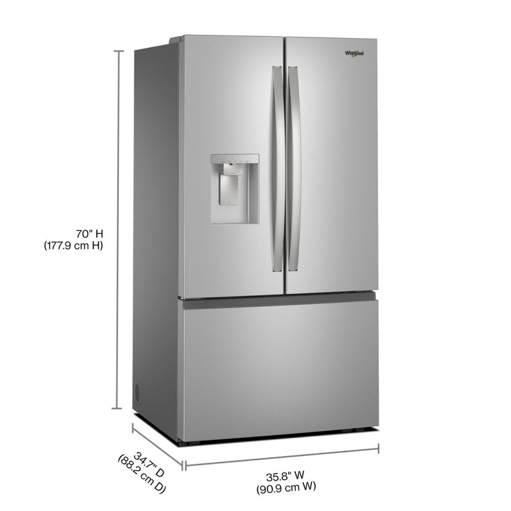 Whirlpool 30 Cu. Ft. French Door Refrigerator (WRFF3536SZ) - Stainless Steel